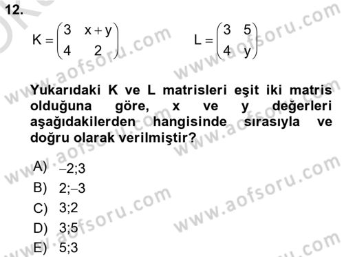 Matematiksel İktisat Dersi 2021 - 2022 Yılı Yaz Okulu Sınav Soruları 12. Soru