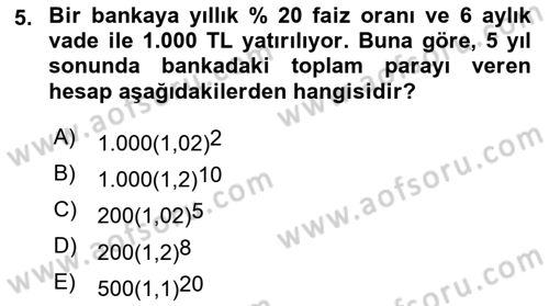 Matematiksel İktisat Dersi 2021 - 2022 Yılı Yaz Okulu Sınav Soruları 5. Soru