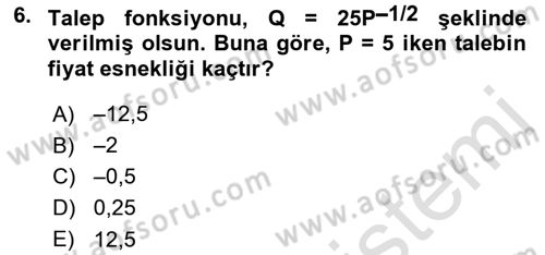 Matematiksel İktisat Dersi 2021 - 2022 Yılı Yaz Okulu Sınav Soruları 6. Soru