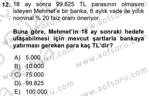 Matematiksel İktisat Dersi Ara Sınavı Deneme Sınav Soruları 12. Soru