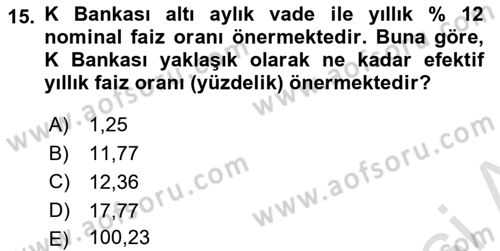 Matematiksel İktisat Dersi Ara Sınavı Deneme Sınav Soruları 15. Soru