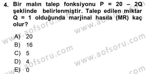 Matematiksel İktisat Dersi 2022 - 2023 Yılı (Vize) Ara Sınav Soruları 4. Soru