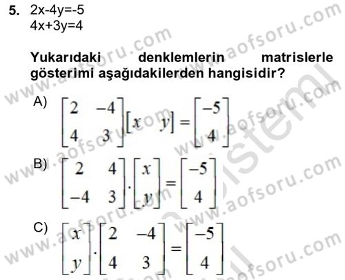 Matematiksel İktisat Dersi 2022 - 2023 Yılı (Final) Dönem Sonu Sınav Soruları 5. Soru