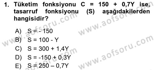 Matematiksel İktisat Dersi 2022 - 2023 Yılı Yaz Okulu Sınav Soruları 1. Soru