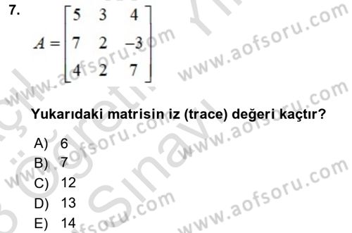 Matematiksel İktisat Dersi 2022 - 2023 Yılı Yaz Okulu Sınav Soruları 7. Soru