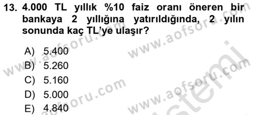 Matematiksel İktisat Dersi Ara Sınavı Deneme Sınav Soruları 13. Soru