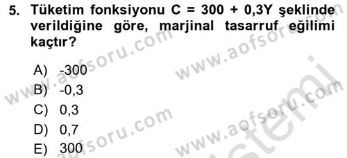 Matematiksel İktisat Dersi 2023 - 2024 Yılı (Vize) Ara Sınav Soruları 5. Soru