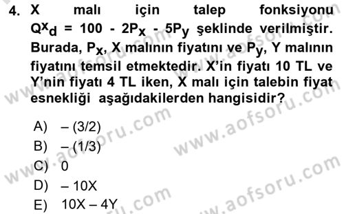 Matematiksel İktisat Dersi 2023 - 2024 Yılı (Final) Dönem Sonu Sınav Soruları 4. Soru