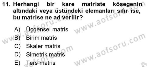Matematiksel İktisat Dersi 2023 - 2024 Yılı Yaz Okulu Sınav Soruları 11. Soru
