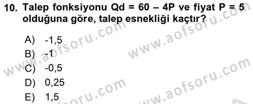 Matematiksel İktisat Dersi 2025 - 2026 Yılı (Vize) Ara Sınav Soruları 10. Soru