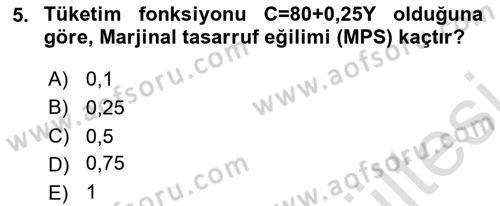 Matematiksel İktisat Dersi 2025 - 2026 Yılı (Vize) Ara Sınav Soruları 5. Soru