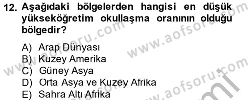 Hizmetler Ekonomisi Dersi 2012 - 2013 Yılı (Vize) Ara Sınav Soruları 12. Soru