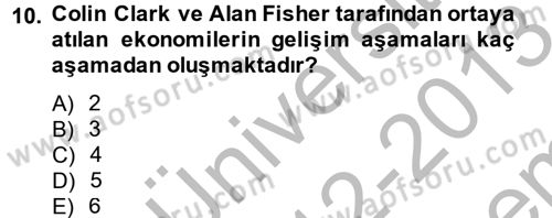 Hizmetler Ekonomisi Dersi 2012 - 2013 Yılı (Final) Dönem Sonu Sınav Soruları 10. Soru