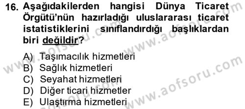 Hizmetler Ekonomisi Dersi 2012 - 2013 Yılı (Final) Dönem Sonu Sınav Soruları 16. Soru