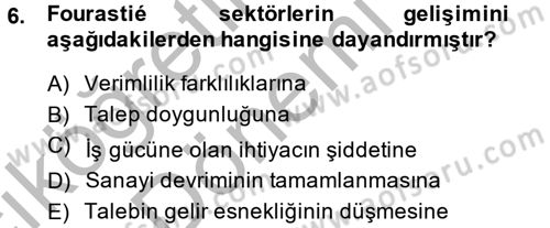 Hizmetler Ekonomisi Dersi 2013 - 2014 Yılı (Vize) Ara Sınav Soruları 6. Soru