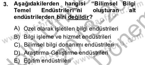 Hizmetler Ekonomisi Dersi 2013 - 2014 Yılı (Final) Dönem Sonu Sınav Soruları 3. Soru