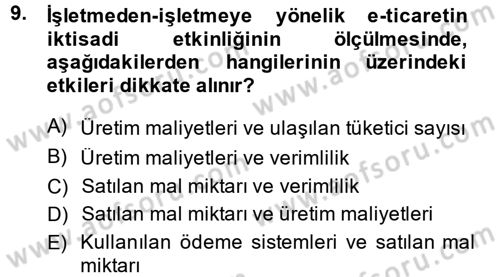 Hizmetler Ekonomisi Dersi 2013 - 2014 Yılı (Final) Dönem Sonu Sınav Soruları 9. Soru