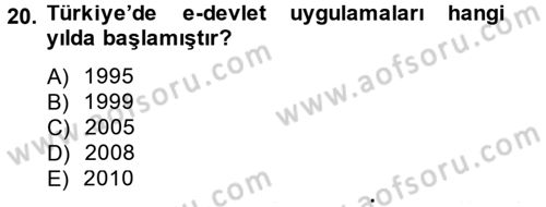 Hizmetler Ekonomisi Dersi 2013 - 2014 Yılı Tek Ders Sınav Soruları 20. Soru