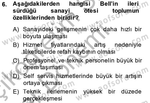 Hizmetler Ekonomisi Dersi 2014 - 2015 Yılı (Vize) Ara Sınav Soruları 6. Soru