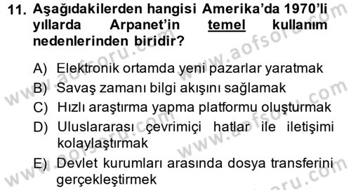 Hizmetler Ekonomisi Dersi 2014 - 2015 Yılı (Final) Dönem Sonu Sınav Soruları 11. Soru