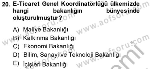 Hizmetler Ekonomisi Dersi 2014 - 2015 Yılı (Final) Dönem Sonu Sınav Soruları 20. Soru