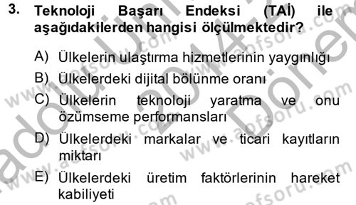 Hizmetler Ekonomisi Dersi 2014 - 2015 Yılı (Final) Dönem Sonu Sınav Soruları 3. Soru