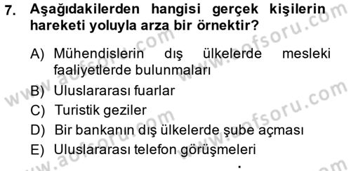 Hizmetler Ekonomisi Dersi 2014 - 2015 Yılı (Final) Dönem Sonu Sınav Soruları 7. Soru