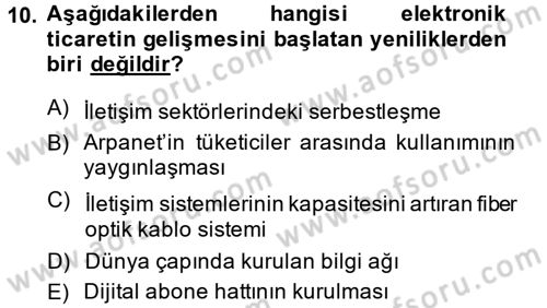 Hizmetler Ekonomisi Dersi 2014 - 2015 Yılı Tek Ders Sınav Soruları 10. Soru