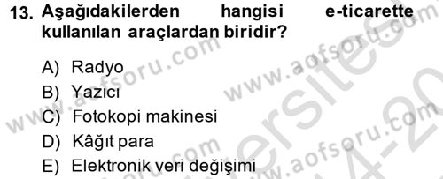 Hizmetler Ekonomisi Dersi 2014 - 2015 Yılı Tek Ders Sınav Soruları 13. Soru