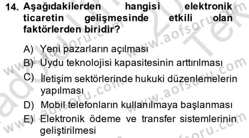 Hizmetler Ekonomisi Dersi 2014 - 2015 Yılı Tek Ders Sınav Soruları 14. Soru