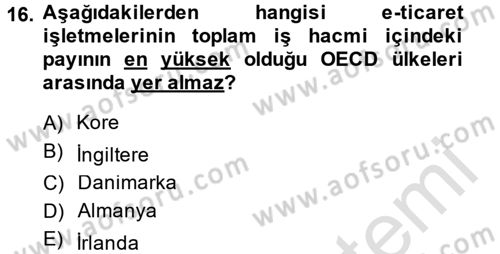 Hizmetler Ekonomisi Dersi 2014 - 2015 Yılı Tek Ders Sınav Soruları 16. Soru