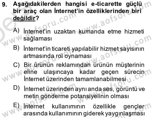 Hizmetler Ekonomisi Dersi 2014 - 2015 Yılı Tek Ders Sınav Soruları 9. Soru