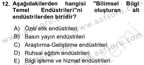 Hizmetler Ekonomisi Dersi 2015 - 2016 Yılı (Vize) Ara Sınav Soruları 12. Soru