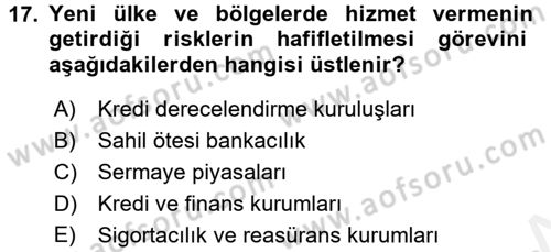 Hizmetler Ekonomisi Dersi 2015 - 2016 Yılı (Vize) Ara Sınav Soruları 17. Soru