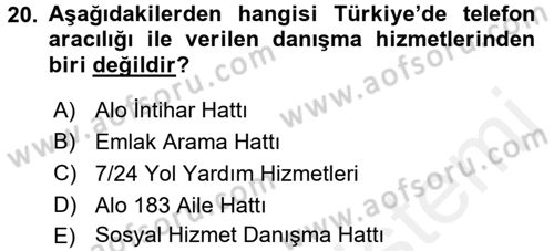 Hizmetler Ekonomisi Dersi 2015 - 2016 Yılı (Vize) Ara Sınav Soruları 20. Soru