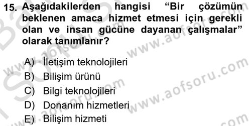 Hizmetler Ekonomisi Dersi 2015 - 2016 Yılı (Final) Dönem Sonu Sınav Soruları 15. Soru