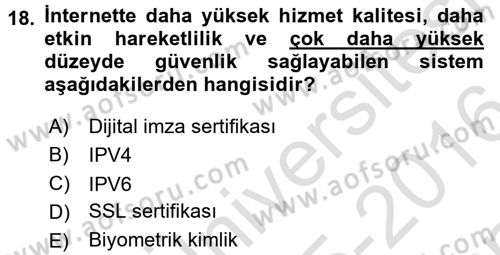 Hizmetler Ekonomisi Dersi 2015 - 2016 Yılı (Final) Dönem Sonu Sınav Soruları 18. Soru