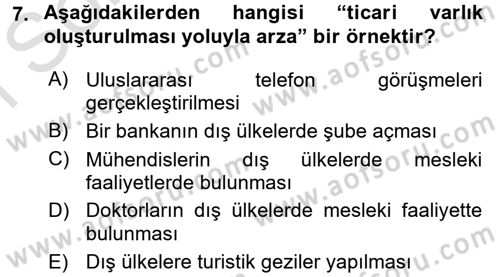Hizmetler Ekonomisi Dersi 2015 - 2016 Yılı (Final) Dönem Sonu Sınav Soruları 7. Soru