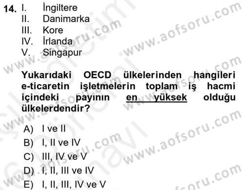 Hizmetler Ekonomisi Dersi 2015 - 2016 Yılı Tek Ders Sınav Soruları 14. Soru