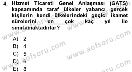 Hizmetler Ekonomisi Dersi 2015 - 2016 Yılı Tek Ders Sınav Soruları 4. Soru
