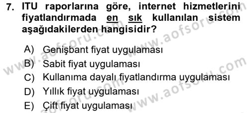 Hizmetler Ekonomisi Dersi 2015 - 2016 Yılı Tek Ders Sınav Soruları 7. Soru