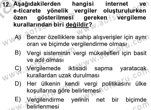 Hizmetler Ekonomisi Dersi 2016 - 2017 Yılı 3 Ders Sınav Soruları 12. Soru