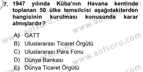 Hizmetler Ekonomisi Dersi 2016 - 2017 Yılı 3 Ders Sınav Soruları 7. Soru