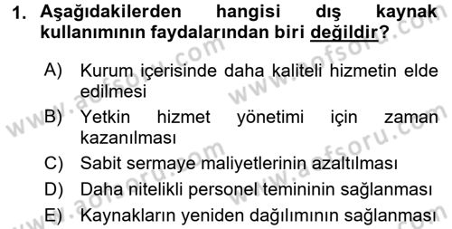 Hizmetler Ekonomisi Dersi 2016 - 2017 Yılı (Vize) Ara Sınav Soruları 1. Soru