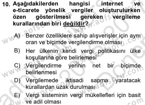 Hizmetler Ekonomisi Dersi 2016 - 2017 Yılı (Final) Dönem Sonu Sınav Soruları 10. Soru