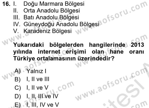 Hizmetler Ekonomisi Dersi 2016 - 2017 Yılı (Final) Dönem Sonu Sınav Soruları 16. Soru