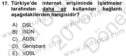 Hizmetler Ekonomisi Dersi 2016 - 2017 Yılı (Final) Dönem Sonu Sınav Soruları 17. Soru