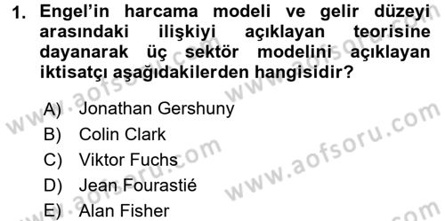 Hizmetler Ekonomisi Dersi 2017 - 2018 Yılı 3 Ders Sınav Soruları 1. Soru