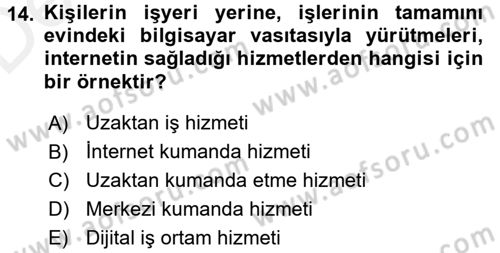 Hizmetler Ekonomisi Dersi 2017 - 2018 Yılı 3 Ders Sınav Soruları 14. Soru