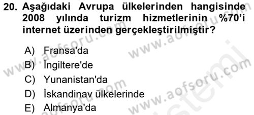 Hizmetler Ekonomisi Dersi 2017 - 2018 Yılı 3 Ders Sınav Soruları 20. Soru
